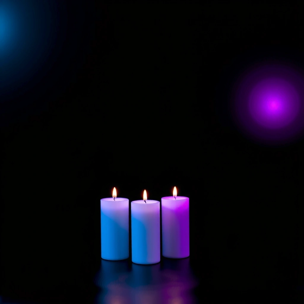 Abstract neon candle shapes